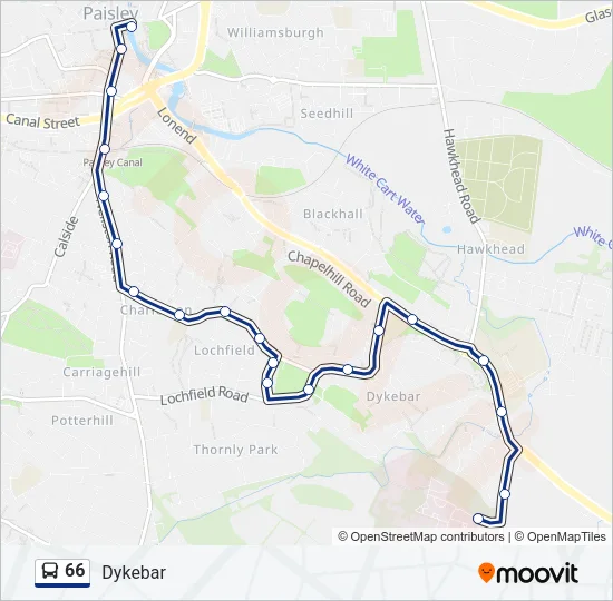 66 Bus Line Map