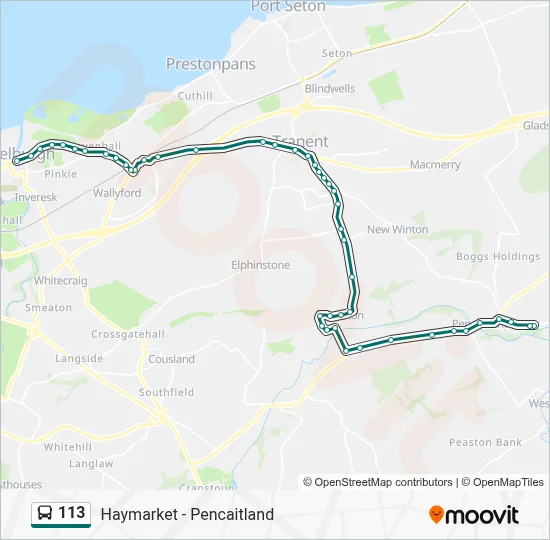 113 Bus 113 Route: Schedules, Stops & Maps - Musselburgh (Updated)
