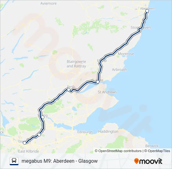 MEGABUS M9 Bus Line Map