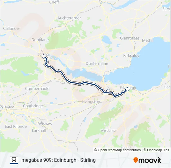 MEGABUS 909 Bus Line Map