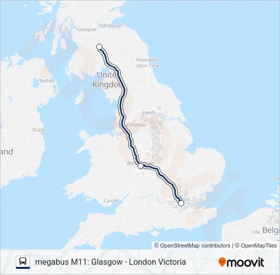 MEGABUS M11 Bus Line Map