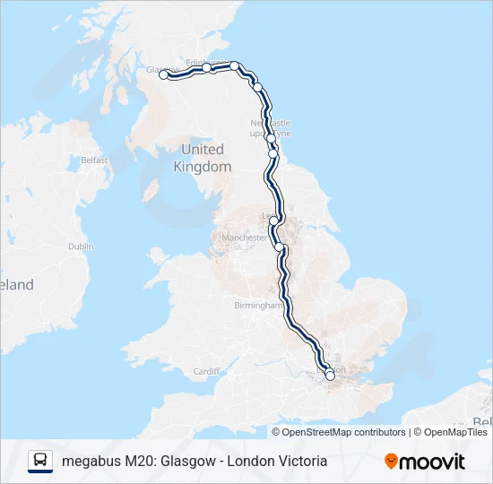 MEGABUS M20 Bus Line Map