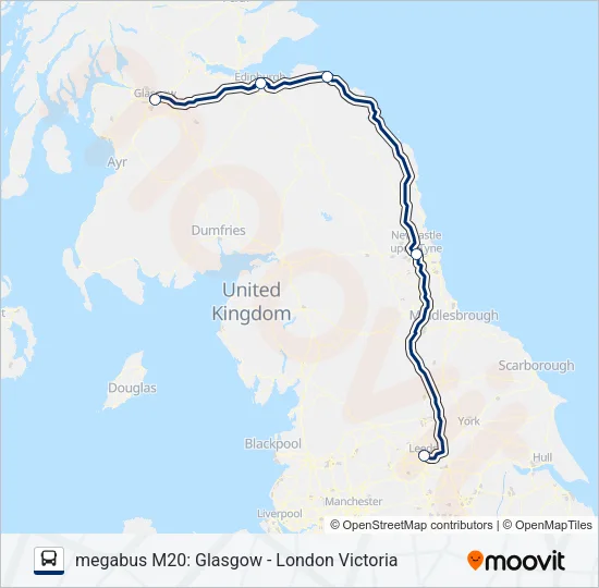 MEGABUS M20 Bus Line Map