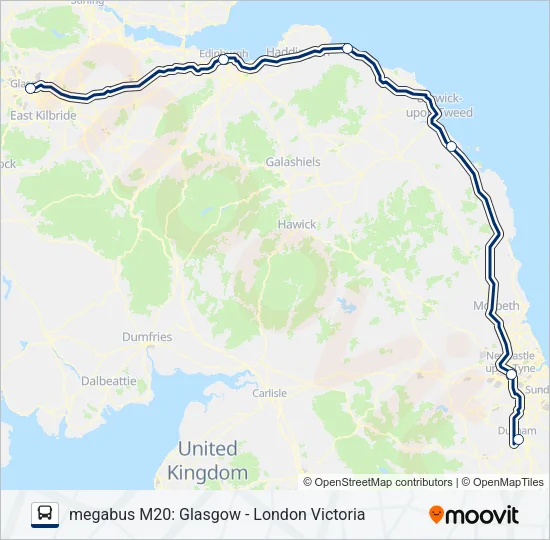 MEGABUS M20 Bus Line Map