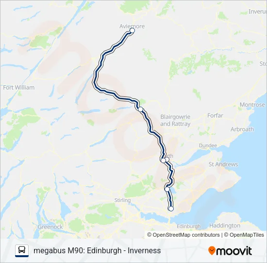 MEGABUS M90 Bus Line Map