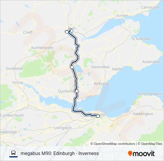 MEGABUS M90 Bus Line Map