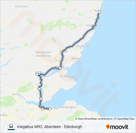 MEGABUS M92 Bus Line Map