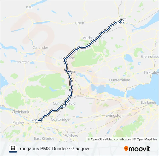 MEGABUS PM8 Bus Line Map