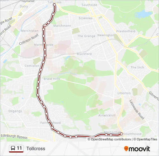 11 Route: Schedules, Stops & Maps - Tollcross (Updated)