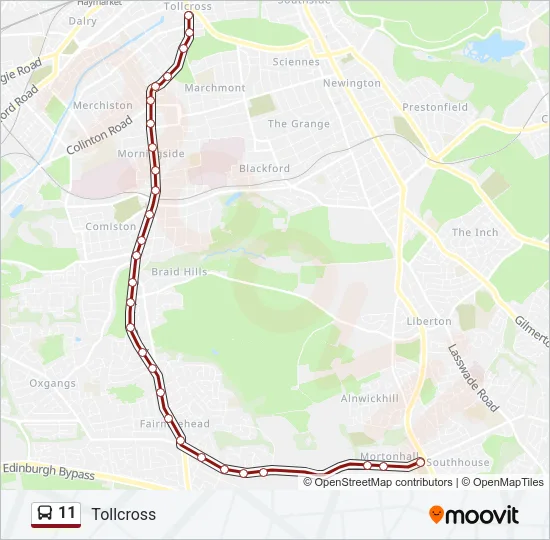 11 Bus Line Map