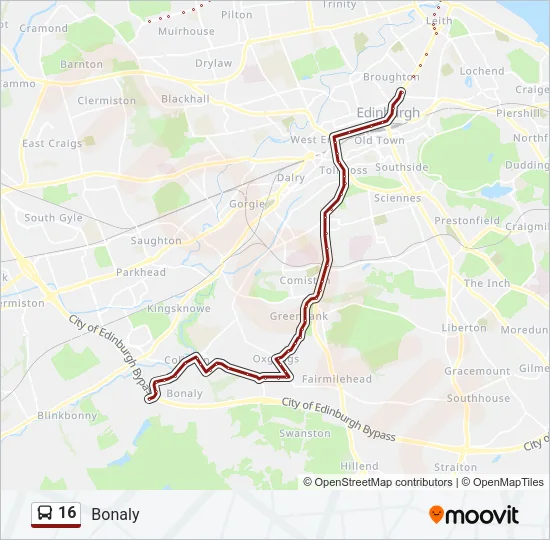 16 Bus Line Map