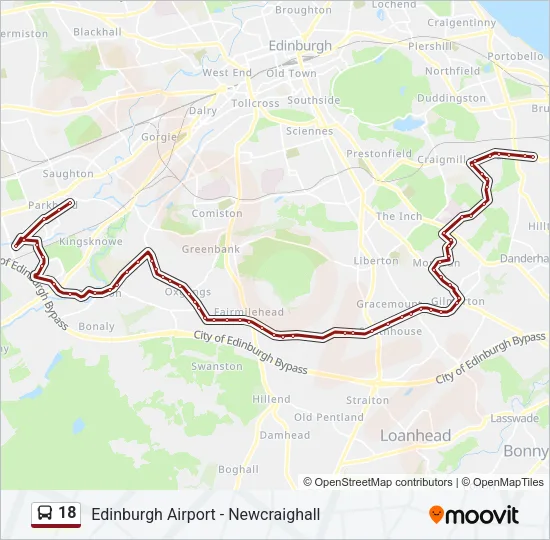 18 Bus Line Map