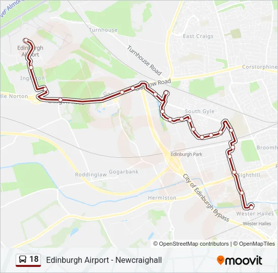 18 Bus Line Map