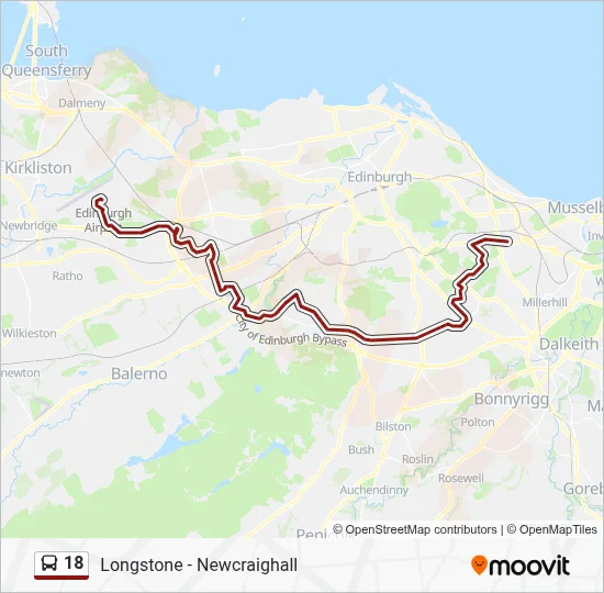 18 Route: Schedules, Stops & Maps - Edinburgh Airport (Updated)