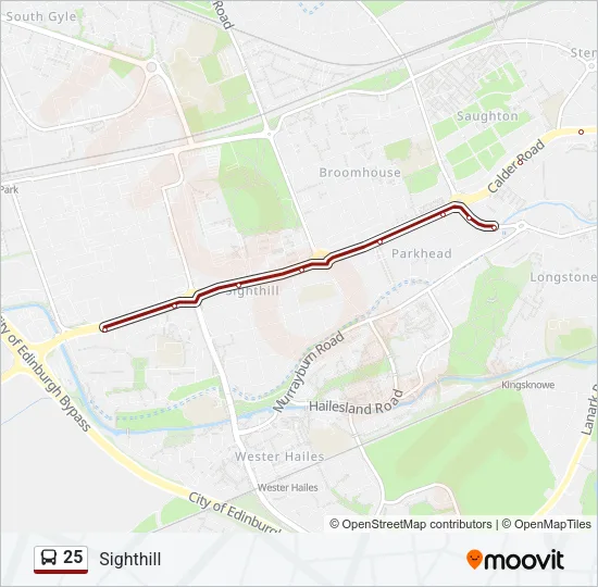 25 Bus Line Map
