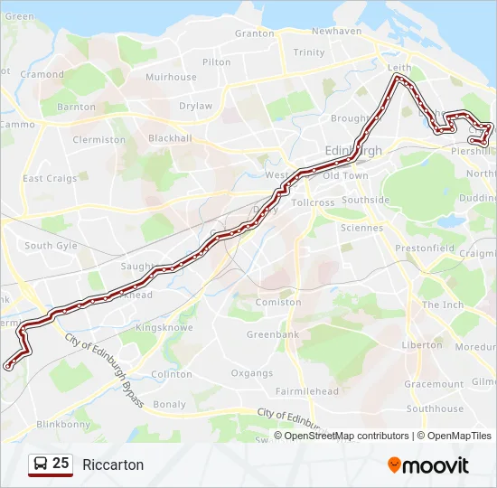 25 Bus Line Map