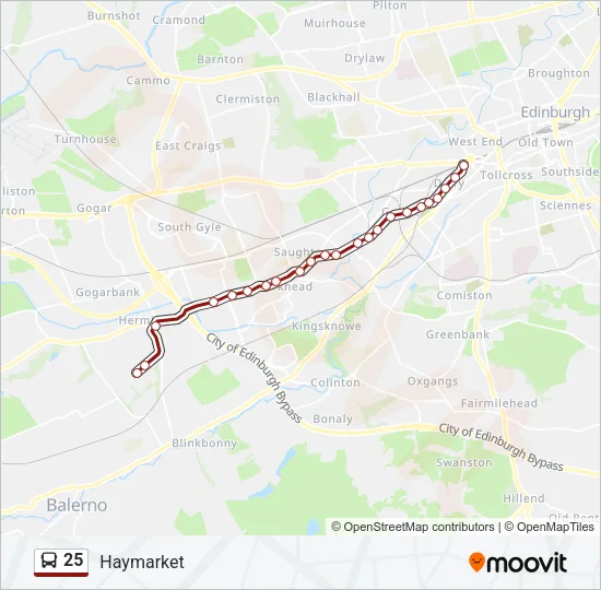 25 Bus Line Map