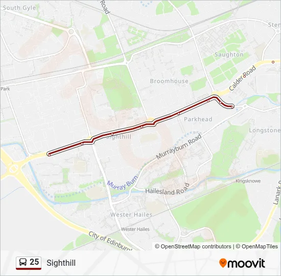 25 Route: Schedules, Stops & Maps - Sighthill (Updated)