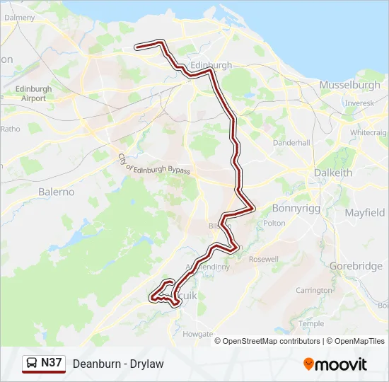 N37 Bus Line Map