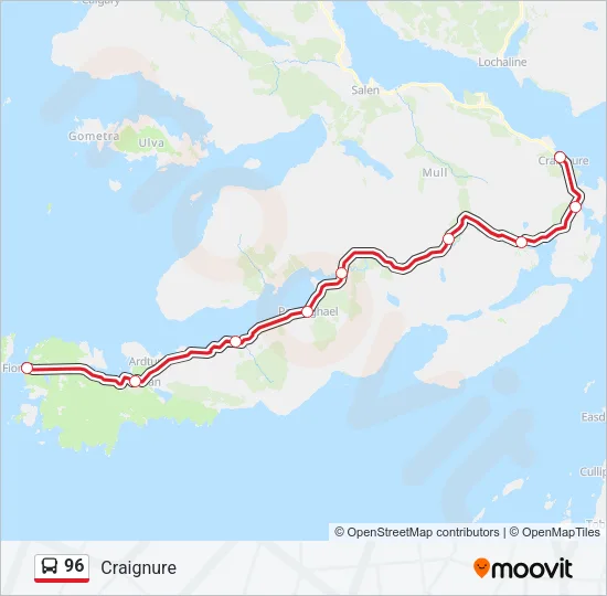 96 Bus Line Map