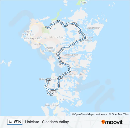 W16 Bus Line Map