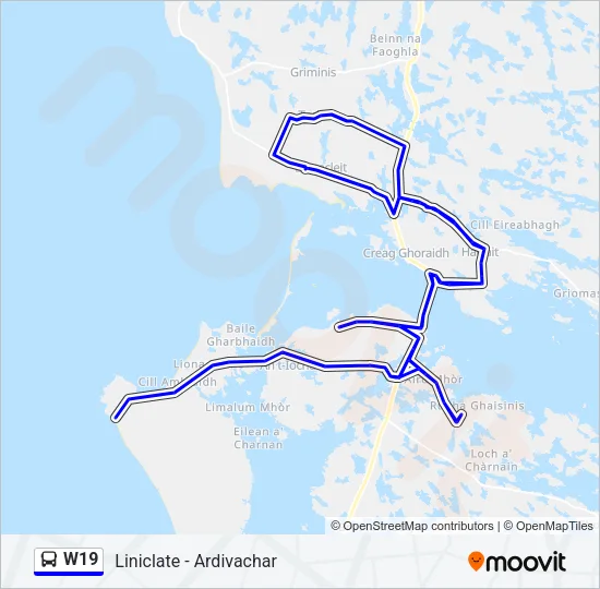 W19 Bus Line Map