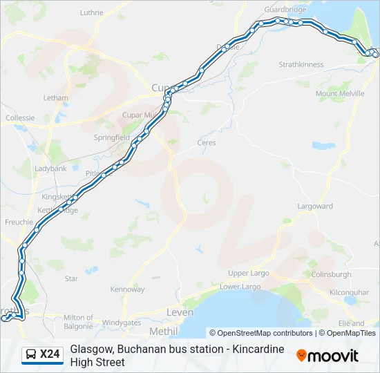 X24 Bus Line Map