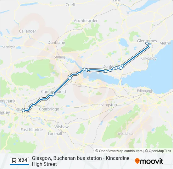 X24 Bus Line Map