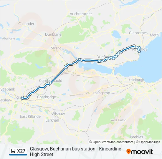 X27 Bus Line Map