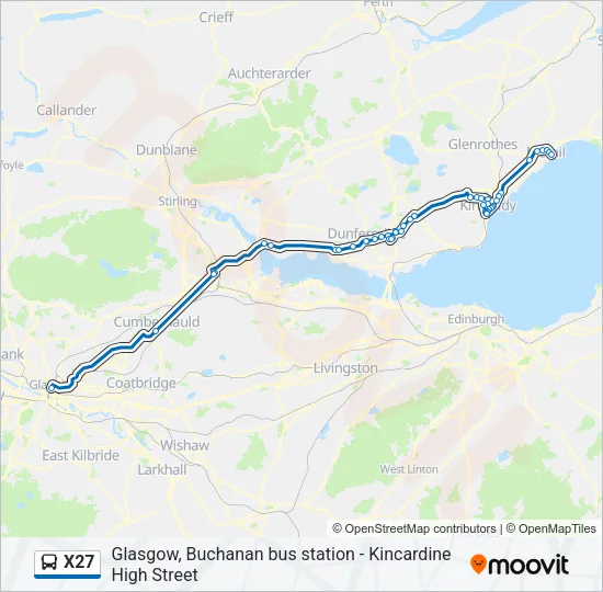 X27 Bus Line Map