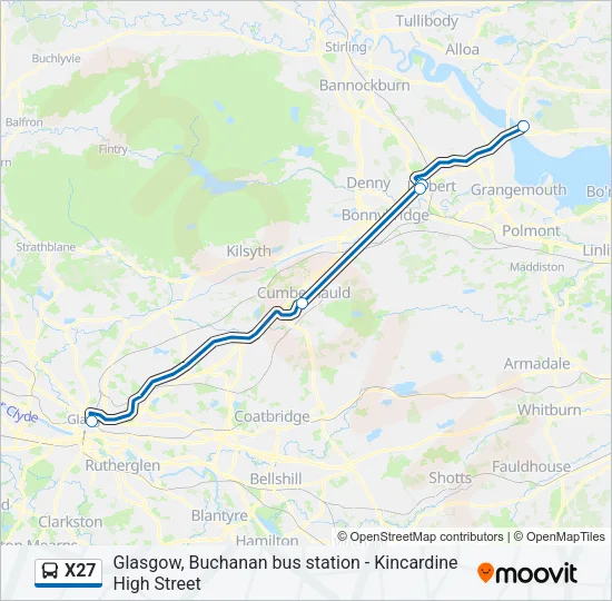 X27 Bus Line Map