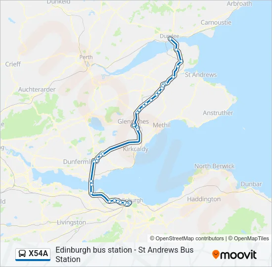 X54A Bus Line Map