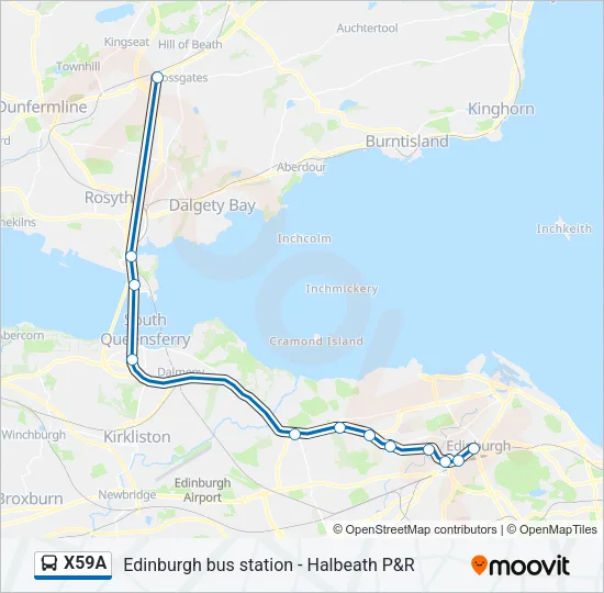 X59A Bus Line Map