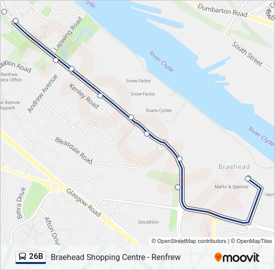 26B Bus Line Map
