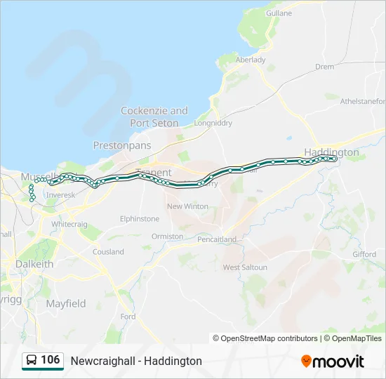 106 Route: Schedules, Stops & Maps - Musselburgh (Updated)