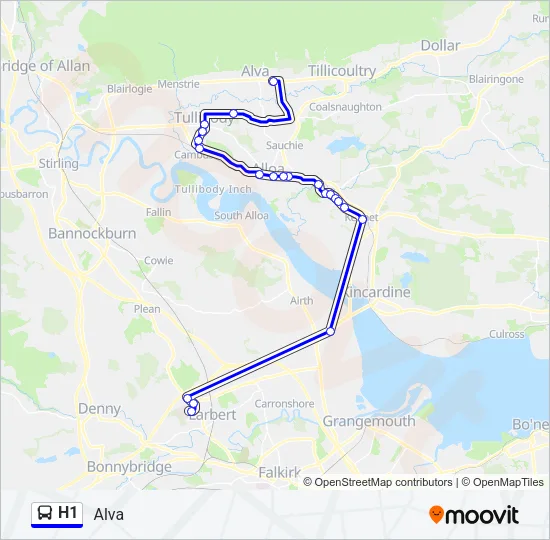 H1 Bus Line Map
