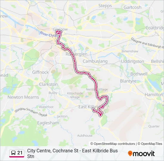 21 Bus Line Map