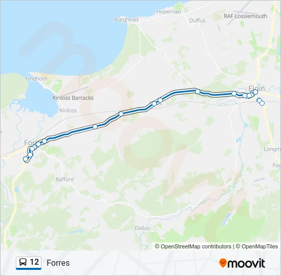 12 Bus Line Map