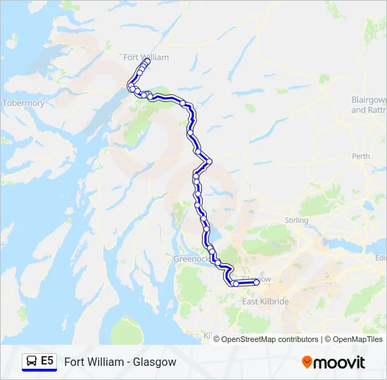 E5 Bus Line Map