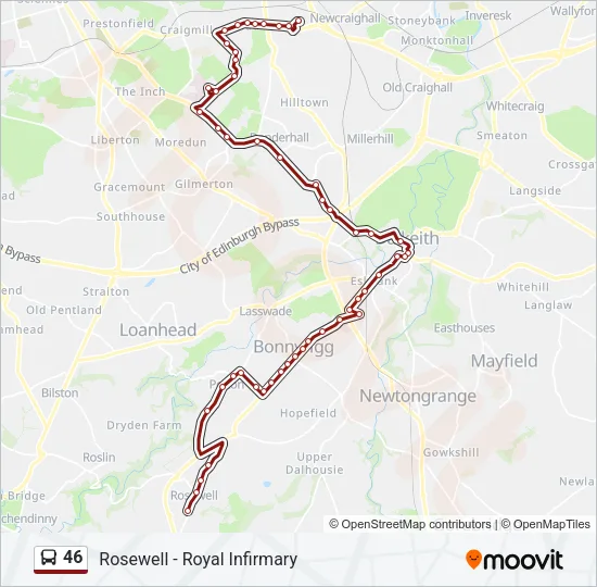 46 Bus Line Map