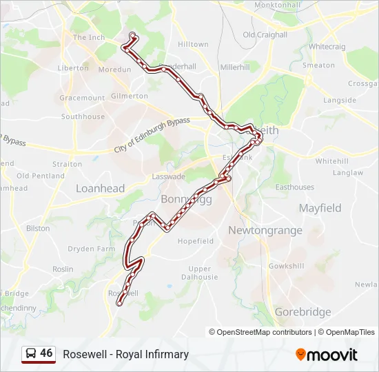46 Bus Line Map