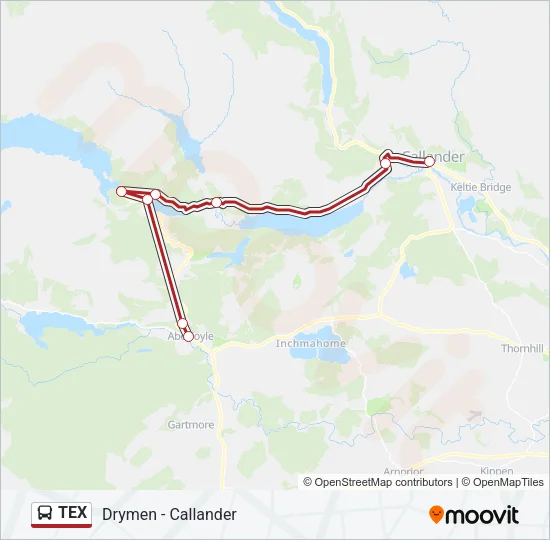 TEX Bus Line Map