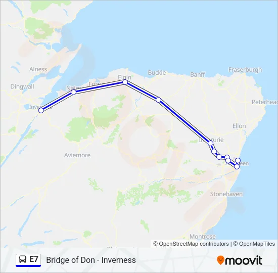E7 Bus Line Map