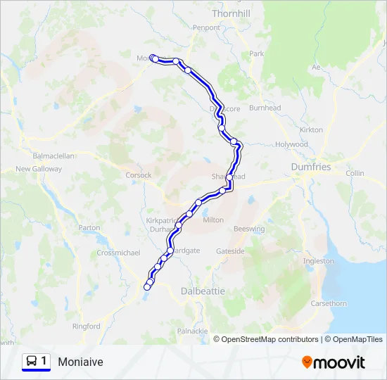 1 Bus Line Map
