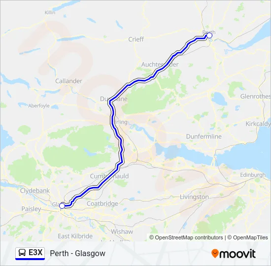 E3X Bus Line Map