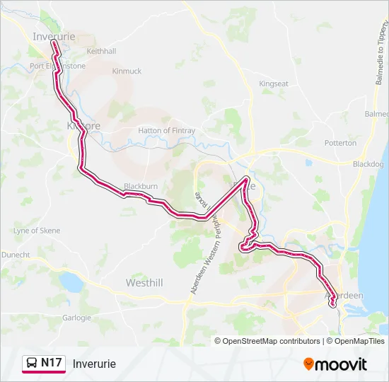 N17 Bus Line Map