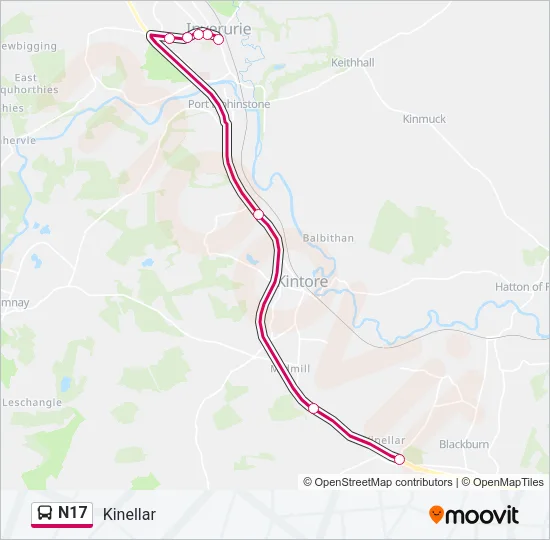 N17 Bus Line Map
