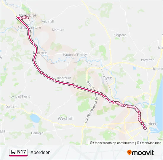 N17 Bus Line Map