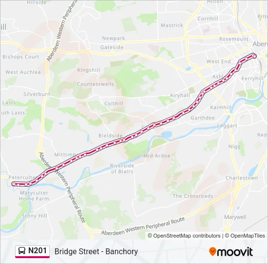 N201 Bus Line Map