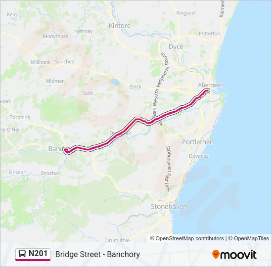 N201 Bus Line Map